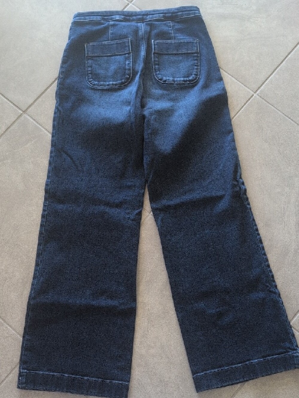 LC Lauren Conrad Dark Blue Wide-Leg Jeans with Front Patch Pockets - Picture 6 of 6